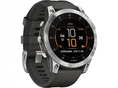 Reloj deportivo - Garmin Epix™ (Gen 2), Plata, 125-208 mm, 1.3", 16 días, Frecuencia cardíaca, VO2 Max, WiFi