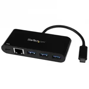 StarTech Concentrador USB 3.0 a 3x USB-C con Ethernet Negro