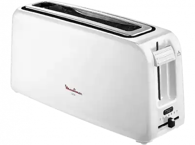 Tostadora - Moulinex LS1A11 UNO, 900 W, 7 niveles de tostado, 1 ranura, Función parada automática, Bandeja recogemigas, Blanco