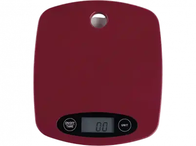 Balanza de cocina - Jata Hogar HBAL1203, LCD, Apagado automático, Capacidad máxima 5 kg, Rojo