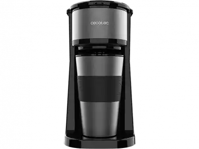 Cafetera de goteo - Cecotec Coffee 66 Drop & Go, 700 W, 420ml, Termo portátil, Antigoteo, Autoapagado, Inox Black