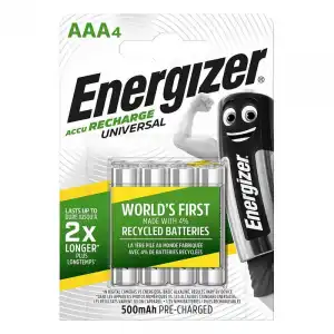 Energizer Universal Pilas Recargables 500 mAh AAA HR03 4 Unidades