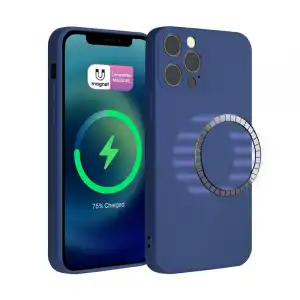 Icoveri Funda Magnética de Silicona Azul para iPhone 13 Pro