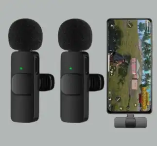 Kit 2 Microfóno Gamer Wireless Lavalier Con Reducción De Ruido Y Baja Latencia Para Realme