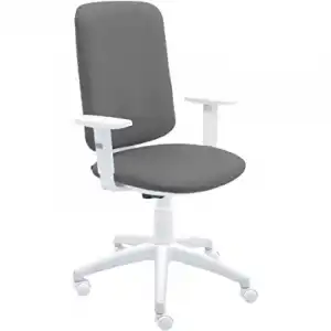 La Silla de Claudia Eve Silla de Oficina Blanca Giratoria Tapizada con Reposabrazos Regulables Gris
