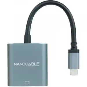 Nanocable Adaptador USB-C 3.1 a VGA Macho/Hembra 10cm Gris