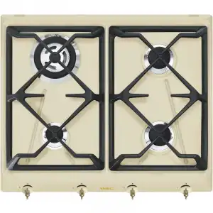 Smeg Colonial SRV864POGH Placa de Gas 4 Zonas 60cm Crema