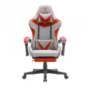 Tempest Shake Silla Gaming con Reposapiés y Masaje Gris/Roja Tela Transpirable