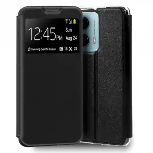 Cool Funda Flip Cover Liso Negro para Motorola Moto G53 5G