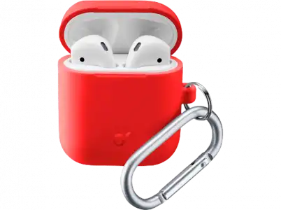 Funda Airpods - CellularLine BOUNCEAIRPODSR, Silicona, Rojo