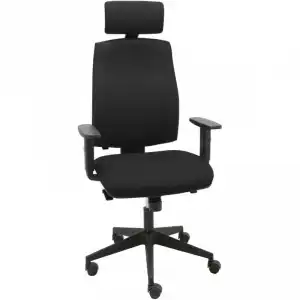 La Silla de Claudia Job Giratoria de Escritorio Tapizada Para Oficina con Reposabrazos Regulables Negro