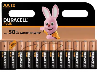 Pilas AA - Duracell PLUS POWER, Alcalina, 1.5V, Pack de 12 unidades