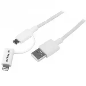 Startech Cable Adaptador Apple Lightning o Micro USB a USB 1m Blanco