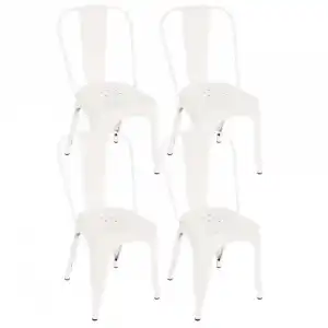 Thinia Home Strong Pack 4 Sillas Industriales Blancas