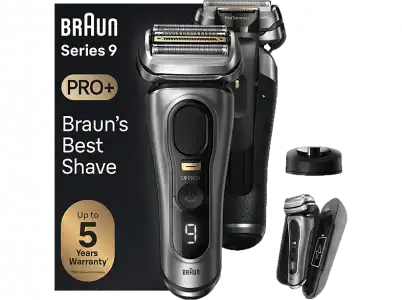 Afeitadora - Braun Series 9 PRO+ 9525s, 5 Elementos de Corte, ProTrimmer integrada, PowerCase, Wet&Dry