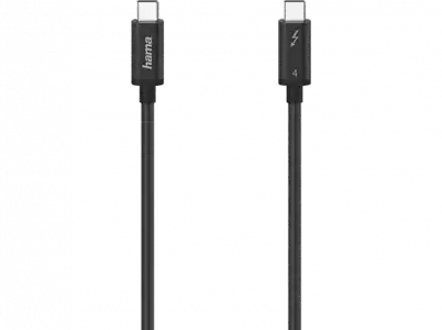 Cable USB - Hama Thunderbolt 4 Slimline, Compatible con gafas Oculus, 2.5 mm, Negro