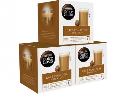 Café en cápsulas - Nescafé Dolce Gusto Leche, 48 cápsulas, Pack de 3, 100% arábica