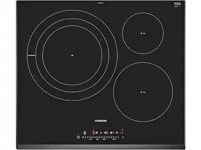 Encimera - Siemens EH651FDC1E iQ300, Inducción, 3 zonas, 32 cm, Marco biselado, Negro