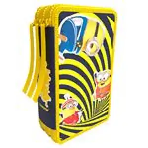 Plumier 3 pisos con material escolar Minions