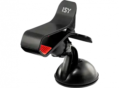 Soporte de móvil para coche - ISY ICH-1100, Rotación 360º, Universal, 9 cm, Negro