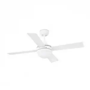 Ventilador De Techo Con Luz Mini Icaria Ø106 Blanco 2xe14 20w 4 Palas Faro 33698