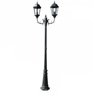 VidaXL Farola de Jardín 2xE27 230cm Verde Oscuro/Negro