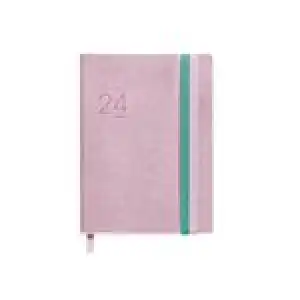 Agenda anual 2024 Miquelrius Journal semana vista Flexible Pastel rosa