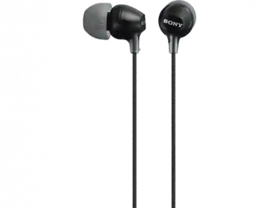 Auriculares de botón - Sony MDR-EX15LPB, 8Hz 22.000Hz, 100dB/mW, Botón, Tapones Silicona, Iman Neodimio, Negro