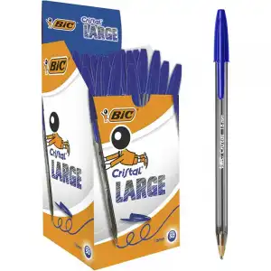 Bic Cristal Large Caja de 50 Bolígrafos Azules