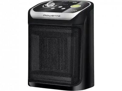 Calefactor - Rowenta Mini Excel Eco Safe SO9266F0, Hasta 2000W, Tecnol. Cerámica, Rápido calentamiento, Regulable, 2 vel., Función Silence, Eco, Negro