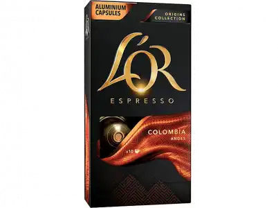 Cápsulas monodosis - L'OR ESPRESSO Colombia Andes, pack 10, Compatibles con Nespresso