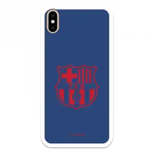 Funda Licencia Oficial FC Barcelona Escudo Rojo Fondo Azul para iPhone XS Max