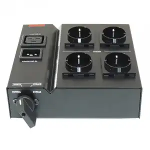 Lapara Switch Bypass de Mantenimiento y Regleta 4x Schuko 16A para SAI Negro