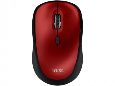 Ratón inalámbrico - Trust Yvi+, RF Wireless, 1600 dpi, 83% de plástico reciclado, Rojo