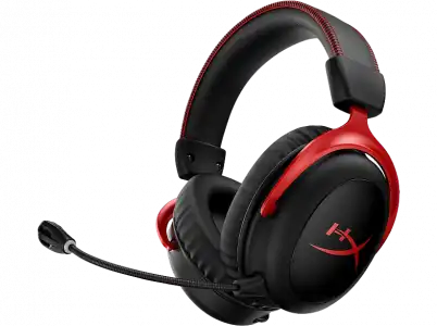 Auriculares gaming - HyperX Cloud II Wireless, De diadema, Inalámbricos, 2.4 Ghz, Micrófono, Negro y Rojo