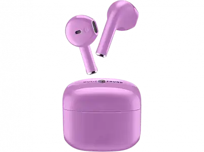 Auriculares True Wireless - Music Sound BTMSTWSSWAGUV, De cápsula, Bluetooth, Autonomía de hasta 20 h, Violeta