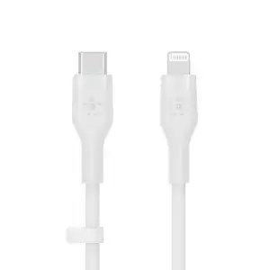 Belkin - Cable De Silicona Boost Charge Flex De USB-C A Lightning De 1 Metro Blanco