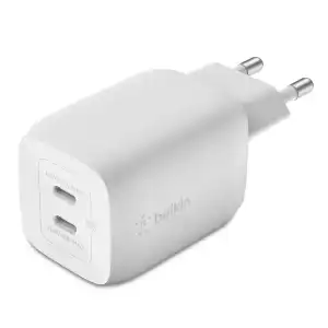 Belkin - Cargador De Pared USB-C GaN Doble Con PPS De 65 W + Cable USB-C A USB-C De 2 M