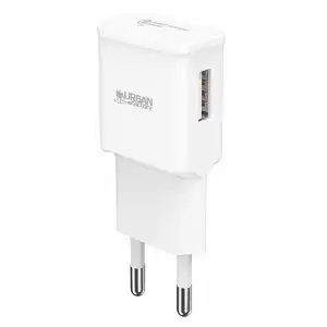 Cargador de red URBAN FACTORY 1 USB 3A carga rápida blanco