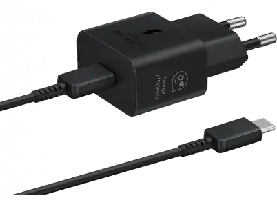 Cargador - Samsung EP-T2510XBEGEU, 25 W, Super Fast Charging, Con Cable, 1 m, Negro