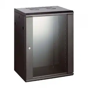 Powergreen Armario Rack Mural 19" 12U 600x600mm + Termostato + 2 Ventiladores + 1 Bandeja Fija