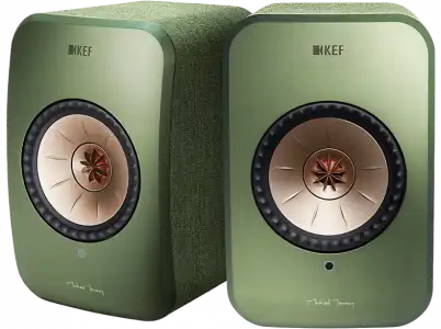 Sistema de altavoces - KEF LSX, Set 2, 2x100 W, Wi-Fi, 59Hz-28KHz (± 3db), Uni-Q 1”-4”, BT 4.2, Verde Oliva