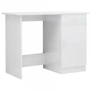 VidaXL Escritorio de Aglomerado 100x50x76cm Blanco Brillante