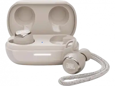 Auriculares True Wireless - JBL Reflect Flow Pro, Wireless, Cancelación ruido, 30h, Blanco Crema + Estuche carga