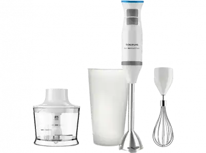 Batidora de mano - Taurus BAPI 1000 ROCKET Plus, 1000W, 21 Velocidades, Vaso 500 ml, BPA Free, Blanco