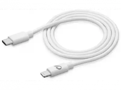 Cable Lightning - CellularLine USBDATAC2LMFI60CMW, de conector 0.6 m, Blanco