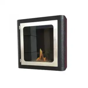 Chimenea De Etanol Mural En Acero Esmaltado Negro