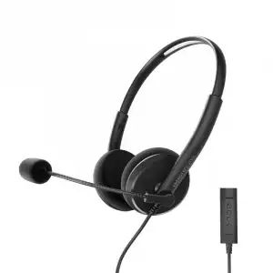 Energy Sistem Headset Office 2+ Auriculares con Micrófono y Mando Negros