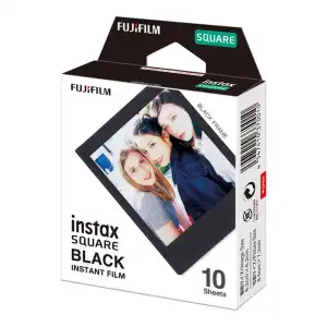 Fujifilm - Papel Fotográfico Instax Square Film Marco Negro, 10 Hojas