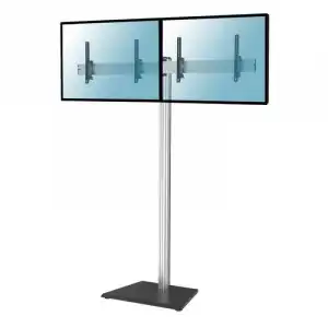 Kimex Soporte de Suelo Inclinable para 2 Pantallas de TV 43''-49'' Altura 240cm VESA 400x400 Máx 50Kg